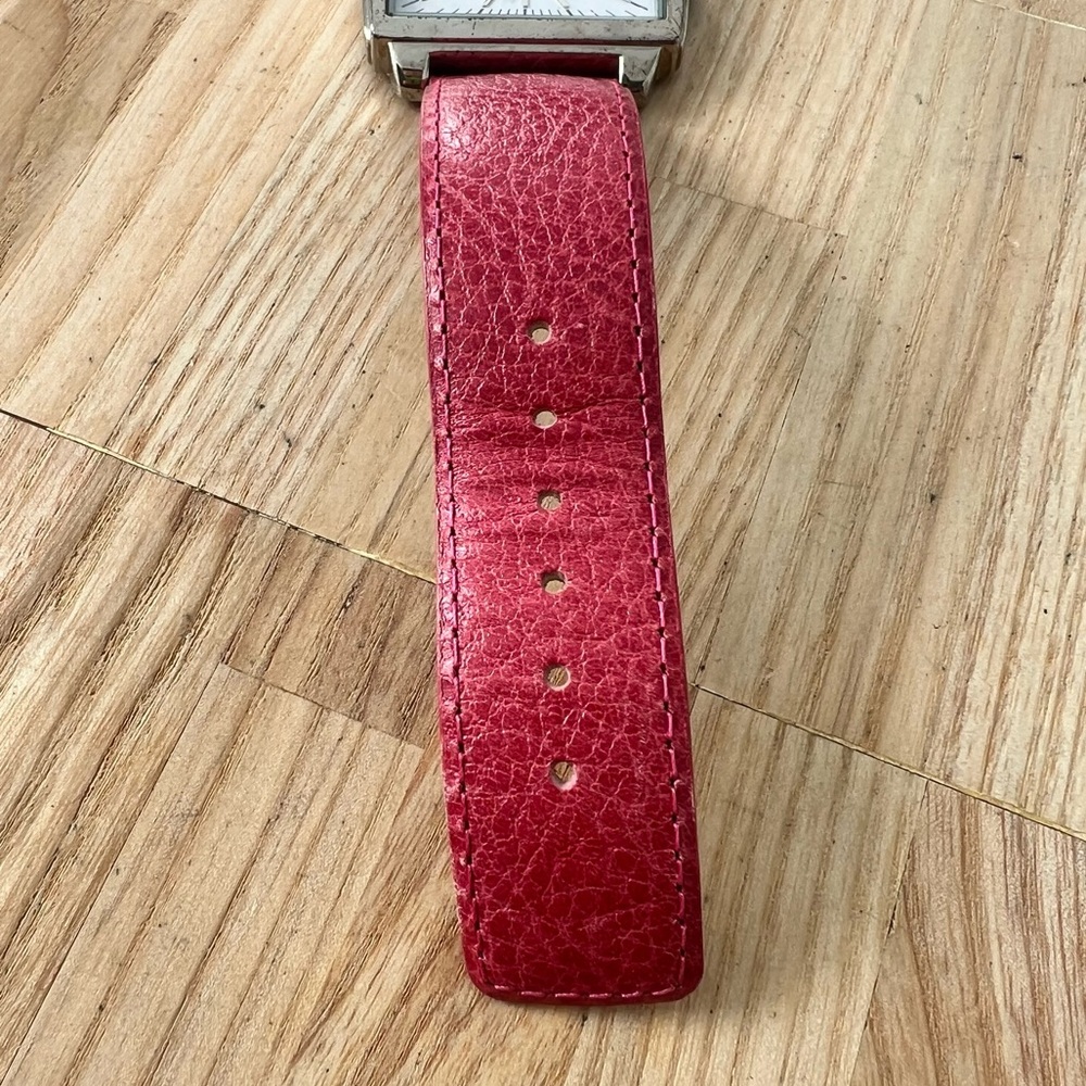 Marcel Drucker Ladies Rectangular Silver Tone Red… - image 4